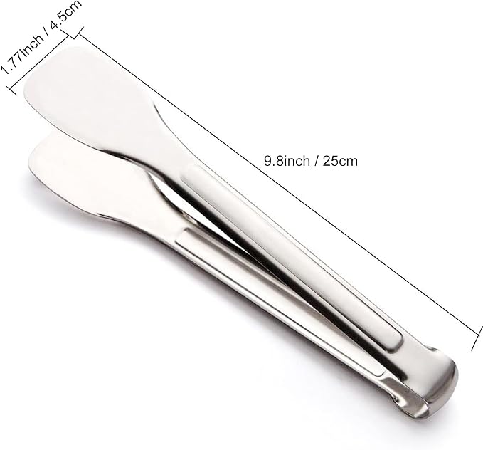 Premium Stainless Steel 9-Inch Kitchen Tong For Cooking Utensils Kitchen Salad Tongs Grilling Barbeque Tongs - Set of 5