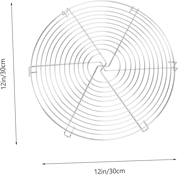 Cabilock 12 Inch Round Cooling Rack for Cake Bread and Biscuit Stainless Steel Wire Steamer Rack for Baking Oven Safe for Home Bakers
