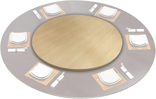 Large Wooden Turntable Lazy Susan, Round Table Service Tray 50/60cm, Dining Table Top Serving Plate, 360° Wood Serving Tray, Lazy Susan Turntable Rotating Serving Board, For Dining Table, Easy To Shar