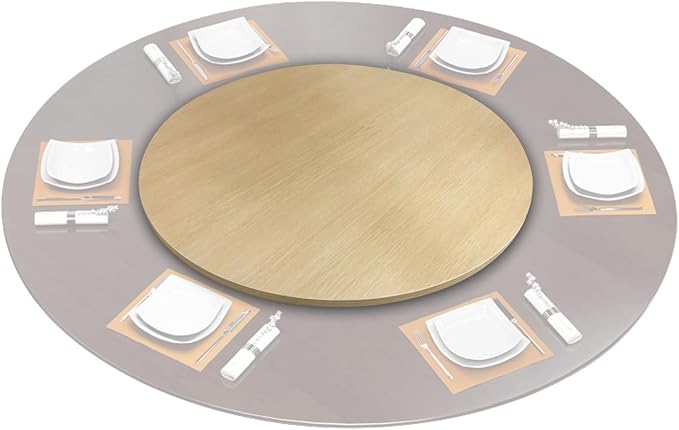 Large Wooden Turntable Lazy Susan, Round Table Service Tray 50/60cm, Dining Table Top Serving Plate, 360° Wood Serving Tray, Lazy Susan Turntable Rotating Serving Board, For Dining Table, Easy To Shar