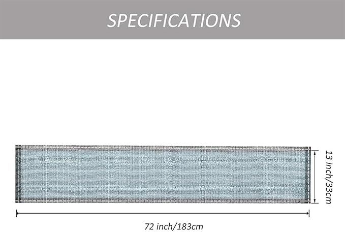 Niviy Blue Grey Ethnic Boho Table Runner, 12x72 Inch Linen Burlap Washable Durable Art Table Runners for Holiday Party Kitchen Dining Room Decoration