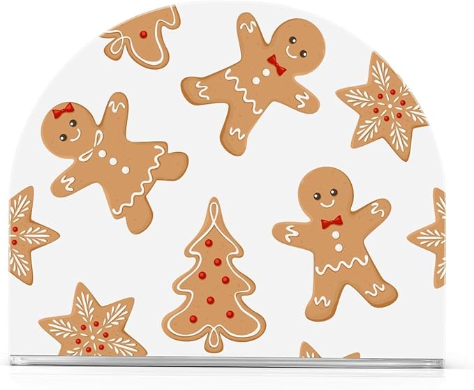 Acrylic Fall Napkin Holder for Table Kitchen Christmas Gingerbread Cocktail Dinner Napkin Holders Paper Towel Dispenser Countertop Modern Home Decor