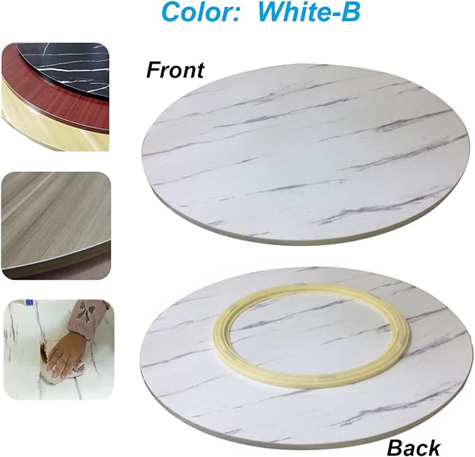 50cm 70cm 90cm Rotating Turntable Lazy Susan For Round Dining Table Tabletop, Round Wooden Rotating Tray, Sturdy, Home Kitchen Hotel Dining Table Turntable Serving Plate (Color : White-B, Size : Ø70