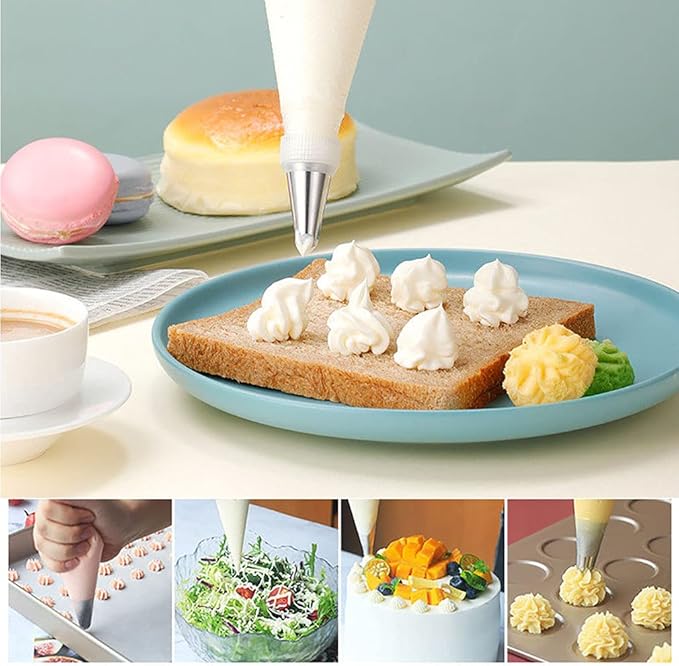 100 Pieces Piping Bags Disposable - Tipless Piping Bags | Pastry Bags | Icing Bags | Frosting Bags for Cake Cookies Baking Decorating (14 inch bags-A)