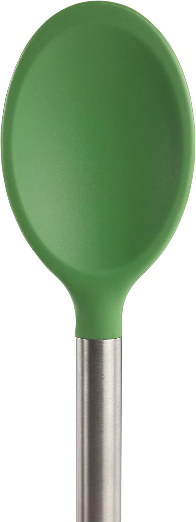 Tovolo Silicone Cooking Utensil Set of 6 Stainless Steel Handle Ladle Slotted Turner Tongs Flex Core Spatula Scraper Mixing Spoon & Potato Masher, Dishwasher Safe BPA Free Utensils, Pesto Green