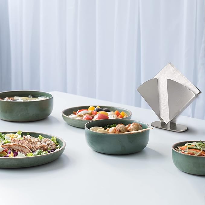 Silver Napkin Holder - Stainless Steel Napkin Holders for Tables - Modern Serviette Holder -Dining Table Napkin Holders for Kitchen Perfect for Outdoor Events