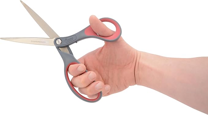 Clauss Industrial Heavy-Duty Zirconium Bonded Scissors, Ergonomic Overmolded Handle, Precision-Ground Blades, 10-Inch
