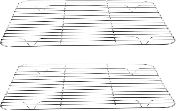 2pcs Stainless Steel Cooling Rack Baking Rack 30x23cm Oven-safe Wire Grid for Cookie Bread Pizza Cooling and Roasting Baking Sheets