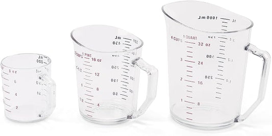 Cambro Measuring Cup - 3 Pack - 1 Cup, 2 Cup, 4 Cup (Clear)