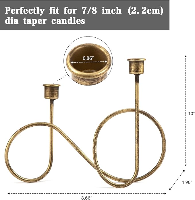Twisted Brass Style Candle Holder, Candlestick Holder for Table Decoration, Holiday, Wedding, Housewarming