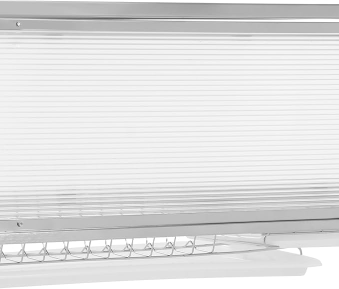 Over Sink Dish Drying Rack, 304 Stainless Steel Drying Drainer Rack with Flip Cabinet Door, Multifunctional Kitchen Storage Dish Rack for Plates, Bowls, Cups