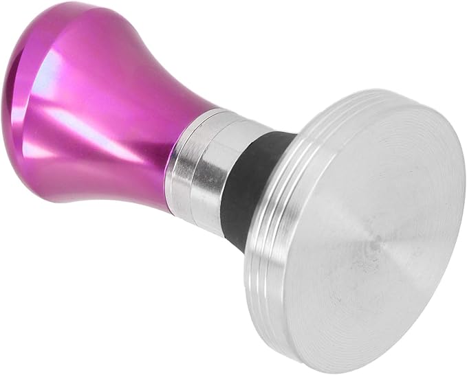 Luqeeg Coffee Tamper, 58mm Flat Metal Espresso Pressure Tamper, Stainless Steel Base Coffee Powder Hammer Espresso Tamper Coffee Tools for Home Coffee Kitchen Espresso Accessories (Rose Red)