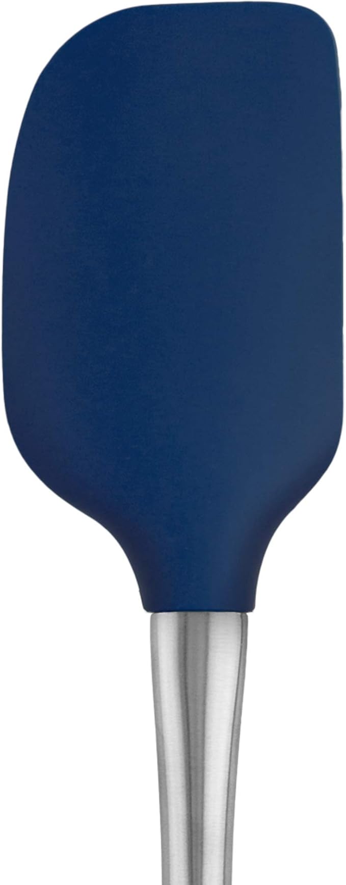 Tovolo Silicone Cooking Utensil Set of 6 Stainless Steel Handle Ladle Slotted Turner Tongs Flex Core Spatula Scraper Mixing Spoon & Potato Masher, Dishwasher Safe BPA Free Utensils, Deep Indigo