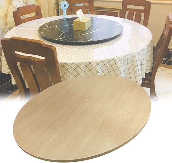 Ø50cm~100cm Lazy Susan Wooden Turntable For Round Dining Table Swivel Serving Plate - Wooden Round Rotating Serving Tray For Kitchen, Smooth Surface, Smooth Rotation, Easy Clean (Color : Wood, Size