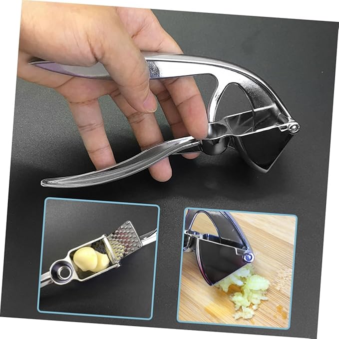 KICHOUSE Stainless Steel Garlic Press Squeezer Mincer Tool Manual Garlic Masher Kitchen Essential