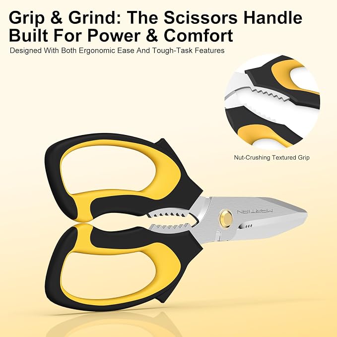8” Ultra Sharp Kitchen Shears Heavy Duty - Stainless Steel Kitchen Shears for Food, Dishwasher Safte Kitchen Scissors for Meat Cutting, Ideal Gift for Father's Day