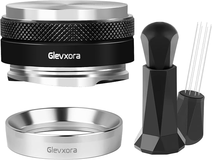 54mm Espresso Accessories Kit | 2-in-1 Distributor and Tamper, WDT Espresso Distribution Tool, Magnetic Dosing Funnel | for Breville Sage 54mm Machine Portafilter Basket