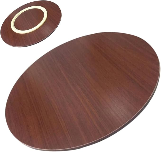 Wooden Lazy Susan Turntable For Round Table - Wooden Rotating Serving Tray, Smooth Surface, Easy To Clean, Round Dining Table Swivel Plate, 360 ° Rotation, Easy To Share All Food (Color : Red-brown,