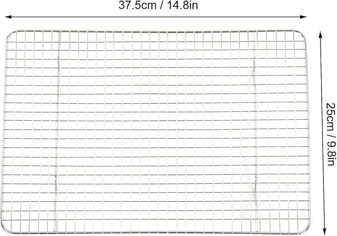 Checkered Cooling Rack, 304 Stainless Steel Grid Baking Wire Rack, Deformation Resistance Chef Cooling Rack for Home Bakery Bread Cake Cooky, Oven Safe Cookie Cooling Rack (14.8x9.8in)