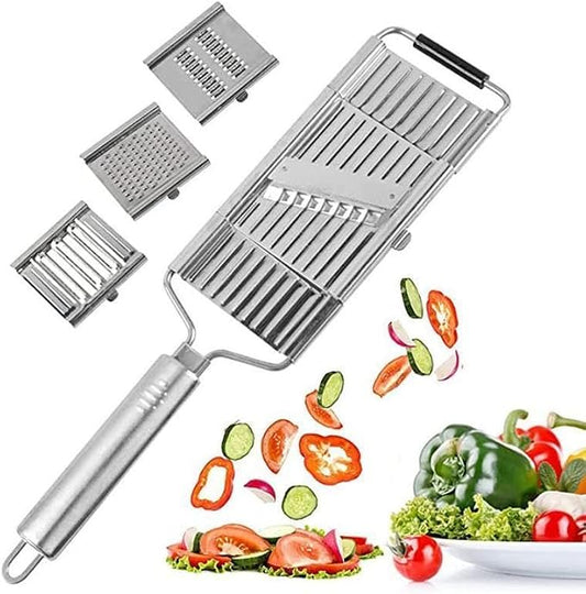 Stainless Steel 4 in 1 Multi-Purpose Vegetable Slicer,with 4 Adjustable Blades for Various Vegetables，An excellent gift choice for Christmas and New Year