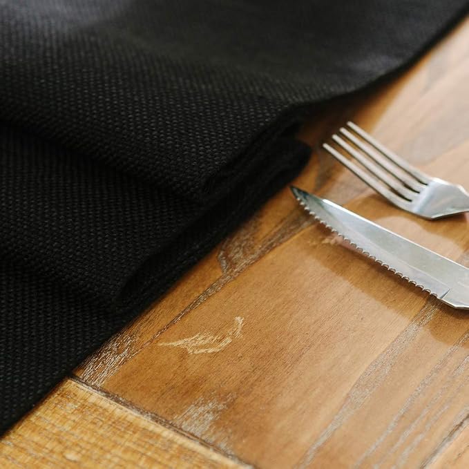2 Piece Fabric in 1 Dinning Table Runner 12 x 72 Inches Farmhouse Kitchen Coffee Burlap Table Runner for Holiday Party, Black