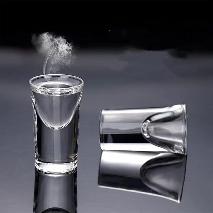 Mini Shot Glasses Set of 6, 0.5oz/15ml Clear Small Bullet Cups with Heavy Base, Cute Whiskey Glassware Cups for Vodka Whiskey Liqueurs Tequila Soju Espressos, Perfect for Party, Bar, Club, Cocktail