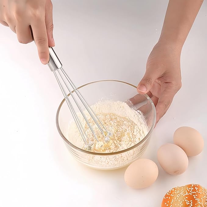 2 Pieces 10.23inch Stainless Steel Ball Whisks,Durable Manual Egg Beater, Whisk Set for Cooking,Cream whisk, kitchen baking tool,Dishwasher Safe