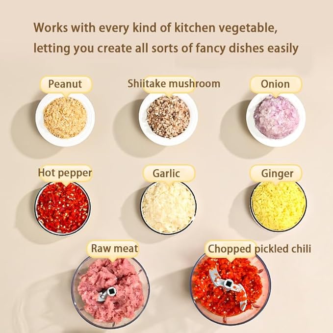 Manual Food Chopper Vegetable Processor, Portable Hand Pull String Garlic Mincer Onion Cutter for Veggies, Ginger, Fruits, Nuts Kitchen Cooking, Herbs, etc., 500ml, Kitchen Cooking Tool