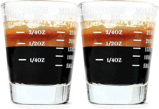 Shot Glass Measuring Cup | Non Fading Set of 8 | Bar Bartender Accessories, Jigger for Bartending