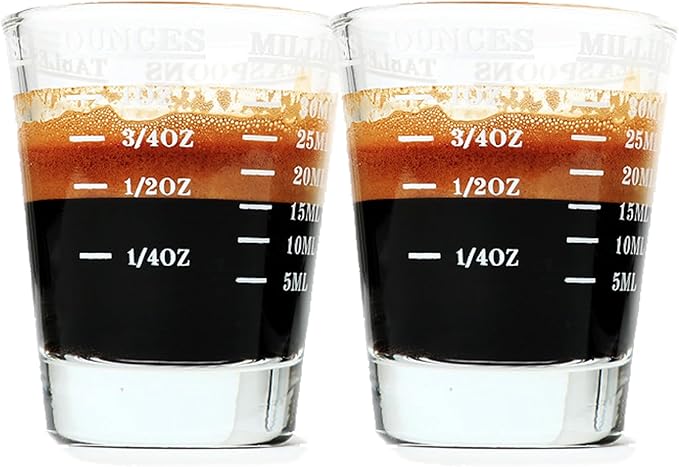 Shot Glass Measuring Cup | Non Fading Set of 4 | Bar Bartender Accessories, Jigger for Bartending