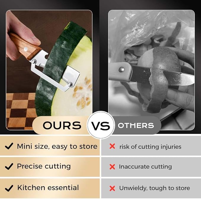 Multi-Functional Vegetable Peeler for Kitchen, 2026 Upgraded 2 in 1 Ultra-Sharp Stainless Steel Blade with Wooden Handle and Bottle Opener, For Fruits or Vegetables that Need to Be Peeled (1)