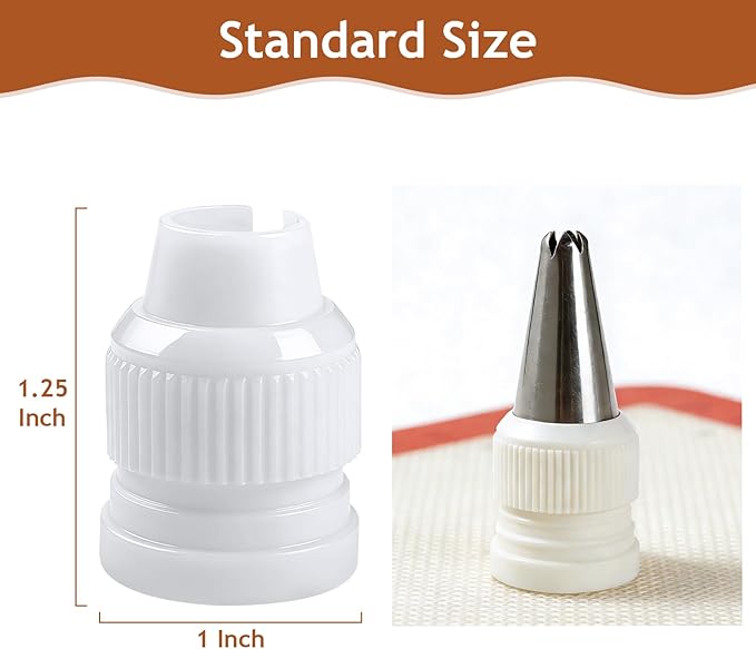 12 Pack Piping Bag Couplers, Standard Plastic Couplers for Piping Tips and Icing Nozzles