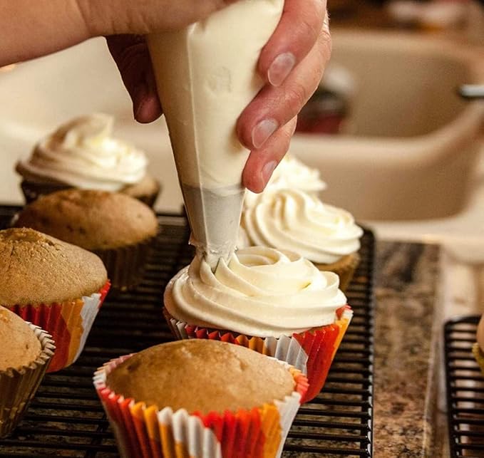 40 Pcs Pastry Bag Ties, Silicone Icing Bag Ties, Reusable Piping Bag Ties Decoration Bag Cake and Pastry Supplies Clips, Includes 4 Color. Suitable for Cupcakes Cookies and Pastry Seal