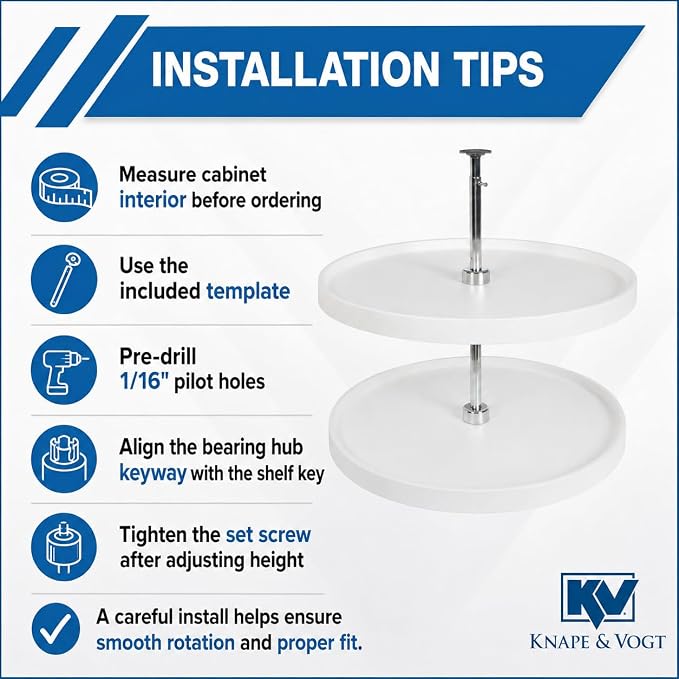 Knape & Vogt 28-In 2-Tier Full-Round Lazy Susan, White