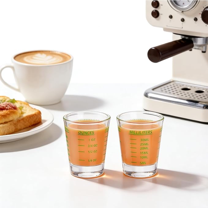 Shot Glass Measuring Cup，Espresso Shot Glass 26-Incremental Measurement 1oz, 6 Tsp, 2 Tbs, 30ml，Kitchen Tools，Bar Bartender Accessories, Jigger for Bartending (2 Pack-Green)
