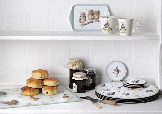 Pimpernel Wrendale Designs Collection Large Handled Tray | Serving Tray for Lunch, Coffee, or Breakfast | Made of Melamine for Indoor and Outdoor use | Measures 18.9" x 11.6" | Dishwasher Safe