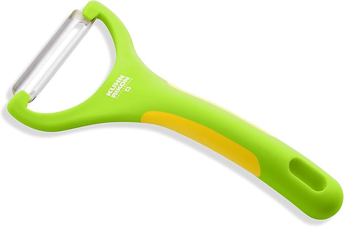 Kuhn Rikon Piranha Y Peeler with Serrated Stainless Steel Blade, Green, 6.25 inches