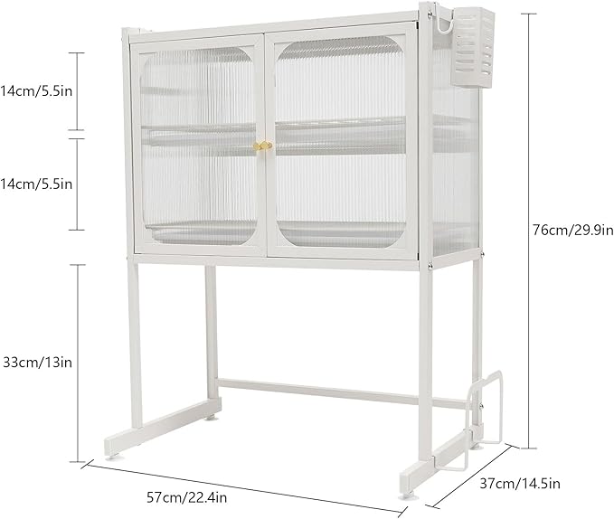 Over The Sink Dish Drying Rack with Cover, 3 Tier Dish Drainer Drying Rack Over The Counter Dish Rack Organized Space-Saving Dish Drying Rack, Keep Kitchen Sink Shlef for Dishes Bowls Cutlery (White)