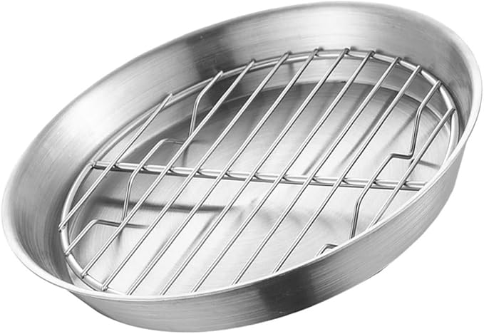 1set Stainless Steel Baking Pan with Cooling Rack Draining Grill for Cookies and Cakes Easy to Clean Baking Tray for Home Use and Cookware