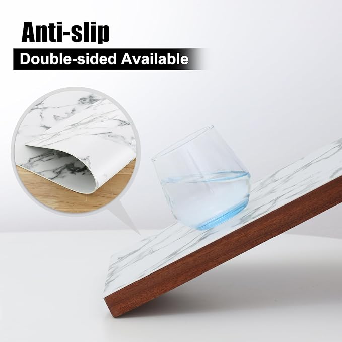 Homaxy Faux Leather Heat Resistant Placemats for Dining Table Set of 8, Waterproof Wipeable Washable PU Table Mats, Easy to Clean Anti-Slip Place Mats, 11.8" x 17", Marble