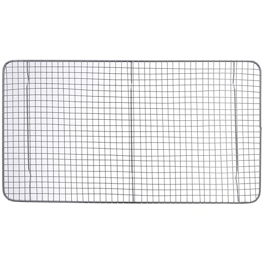 Adcraft 18" x 10" Chrome-Plated Wire Pan Grate, Versatile for Cooling Baked Goods, Draining Fried Foods, and Elevating Dishes in Full-Size Steam Pans, 18" x 10"