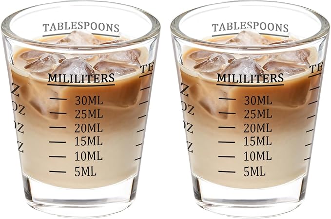 30ml Shot Glass Measuring Cup,Heavy Base Shot Glasses Set for Vodka, Whiskey, Tequila, Espressos, Milk,Juice (black)