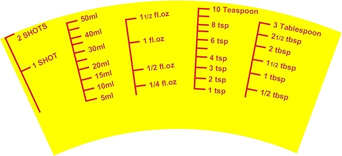 Ackers Mini Measure Heavy Glass, 32-Incremental Measurements Multi-Purpose Liquid and Dry Measuring Shot Glass, Red(Pack of 2)