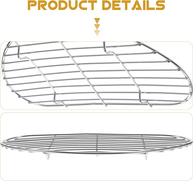 BESTonZON Stainless Steel Baking Rack for Oven Cooking Baking Shows Fryer Round Rack Cooling Rack Oil Drying Rack Bbq Grill Rack Oven Rack Wire Rack Barbecue Kitchenware