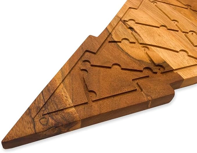 Affinity Decor Christmas Tree Cutting Board for Kitchen, Tree Shaped Wood Cutting Board, Wooden Serving Tray for Cheese, Charcuterie Platter (Lighting Christmas Tree Board 15"L x 9"W)