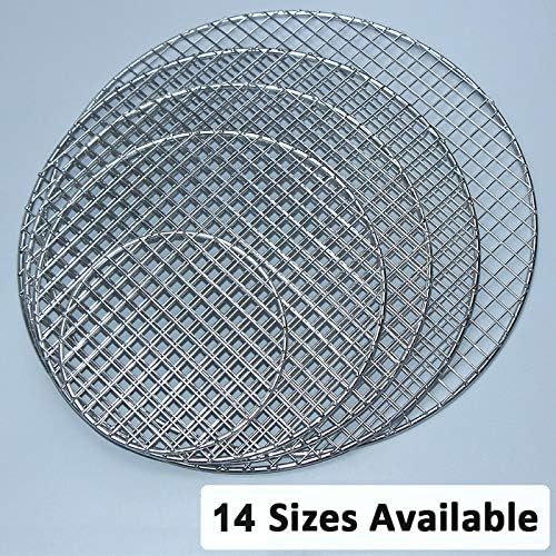 Dia 13.8" Round Barbecue Grids Cross Wire Footed Steaming Stainless Steel Cooling Rack Multi-Purpose Grill Rack for Airfryer Instant Pot/Pressure Cooker (350mm/13.8")