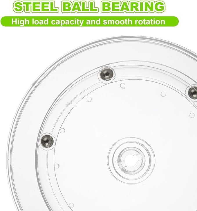 6PCS Small Lazy Susan 6 Inch, Transparent Acrylic Turntable for Cabinet Organization, 360 Degree Rotating Spice Rack for Kitchen, Fridge, Pantry & Bathroom Vanity