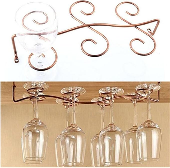 VALINK Stemware Racks, 1Pcs 6/8 Wine Glass Rack, Stainless Steel Wine cup Holder, Stemware Hanging Stand, Under Cabinet Holder, Drinking Glass Storage Organizer Hanger Shelf for Household Bar Tools
