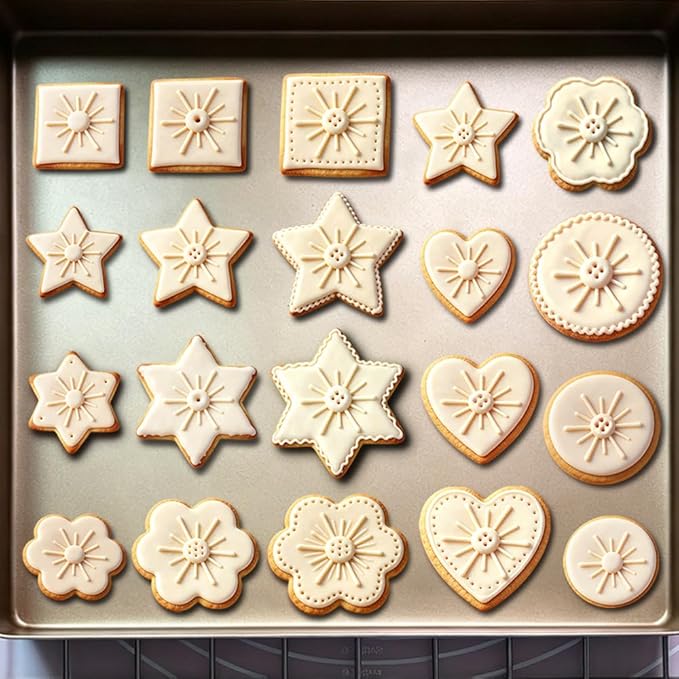 Stainless Steel Cookie Cutters Set, 18 Pieces, Star, Flower, Heart, Circle, Square, Hexagram Shapes