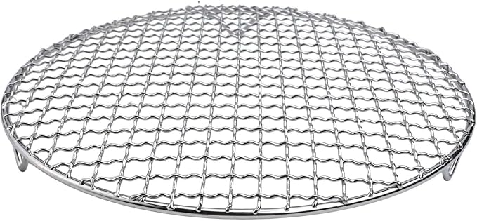 Round Cooling Rack 201 Stainless Steel Wire Grid for Oven Grill Baking Drying Steaming BBQ Pies Cakes Pizza Multiple Sizes Silver(28cm)